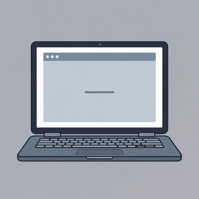 Laptop with open browser window