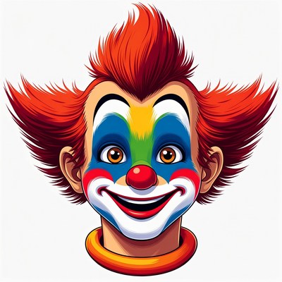 Colorful Cartoon Clown Smiling