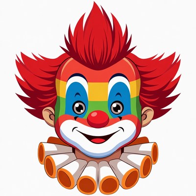 Colorful Cartoon Clown Face