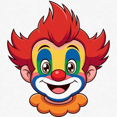 Smiling Cartoon Clown Face