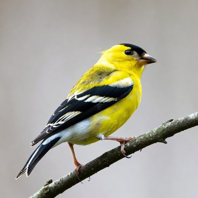American Goldfinch perched on branch