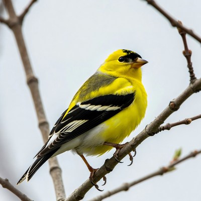 American Goldfinch perched on branch