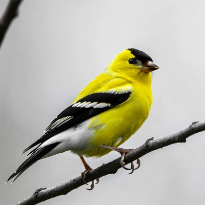 American Goldfinch perched on branch