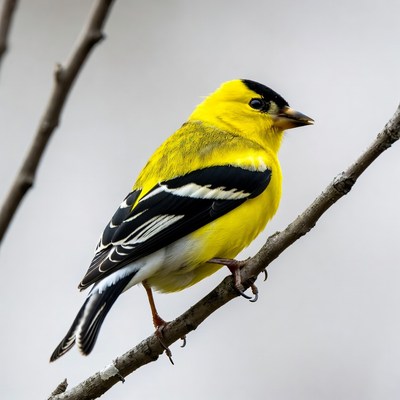 American Goldfinch perched on branch