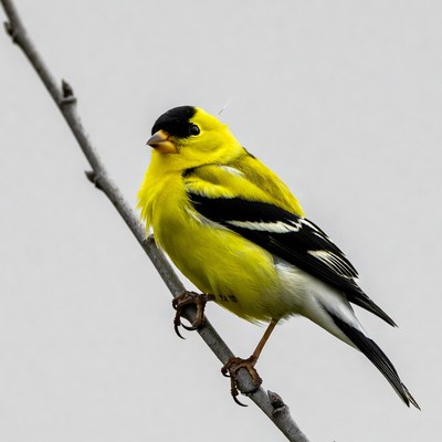 American Goldfinch perched on branch