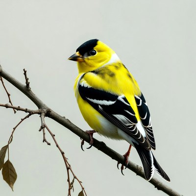 American Goldfinch perched on branch