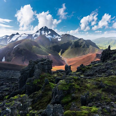 Colorful Icelandic Mountains Landscape