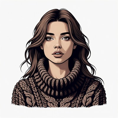 Woman in turtleneck sweater portrait