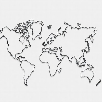 Black Outline World Map
