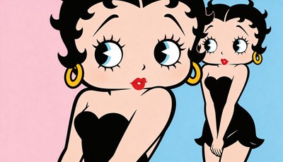 Betty Boop winking in black dress