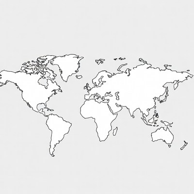 Black Outline World Map