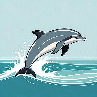 Dolphin jumping from ocean waves