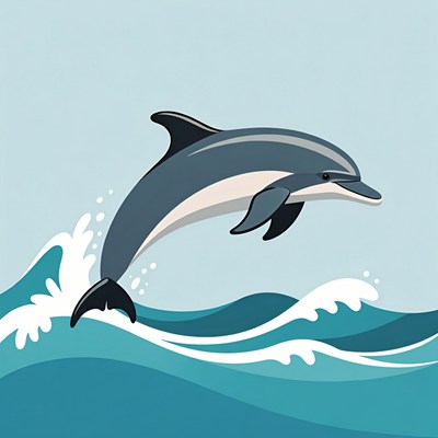 Dolphin jumping from ocean waves