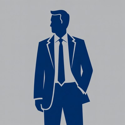 Silhouette of man in suit