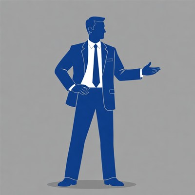 Businessman gesturing with hand