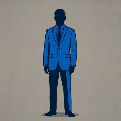 Man in Blue Suit Silhouette