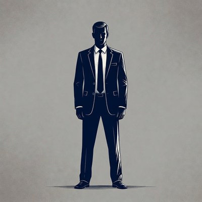 Silhouette of man in suit