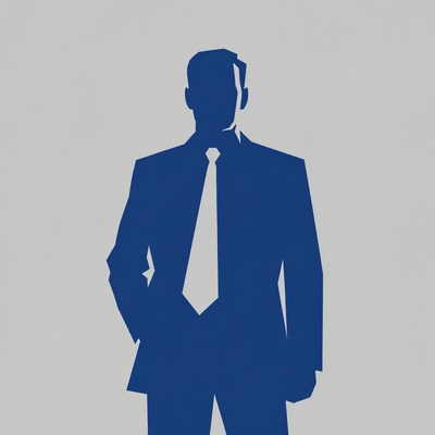 Silhouette of man in suit