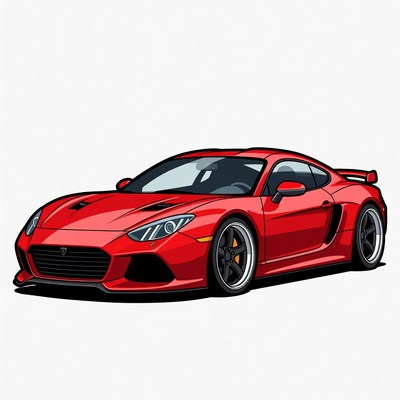 Red Sports Car Illustration