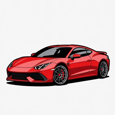 Red Sports Car Illustration