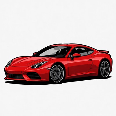 Red Sports Car Illustration