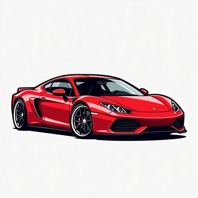 Red Sports Car Illustration