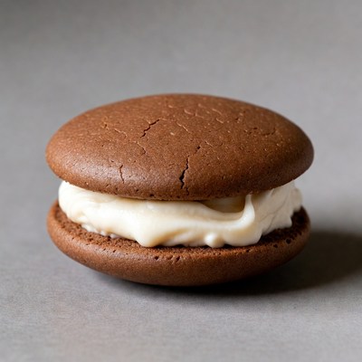 Chocolate Macaron with White Cream