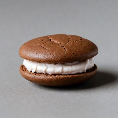 Chocolate Macaron with White Cream