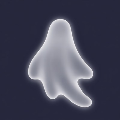 Glowing white ghost illustration