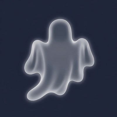 Glowing Ghost on Dark Background