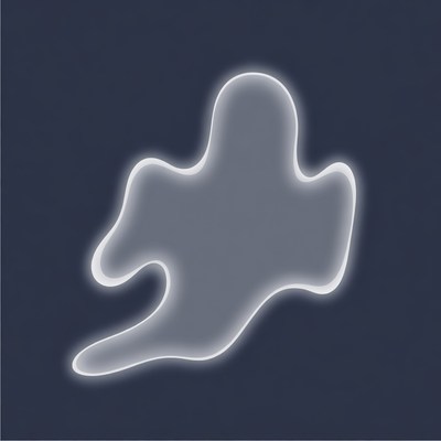 Glowing Ghost on Dark Background