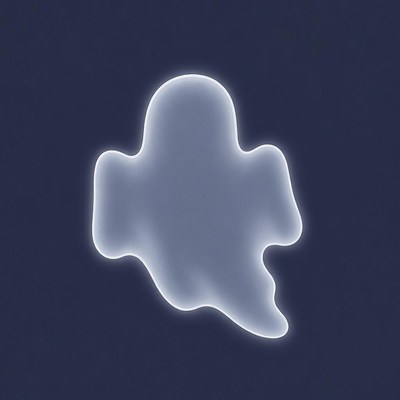 Glowing Ghost on Dark Background