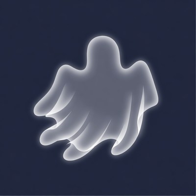 Glowing white ghost illustration