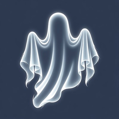 Glowing White Ghost Illustration