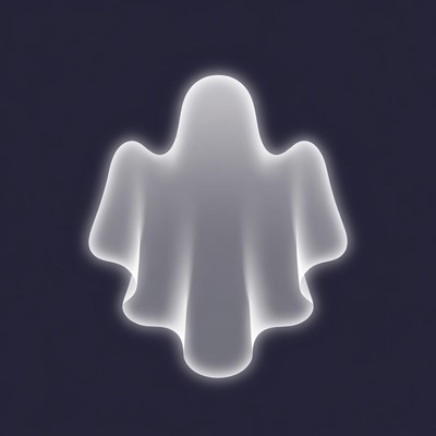 Glowing White Ghost Illustration