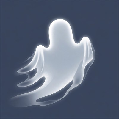 Glowing white ghost illustration