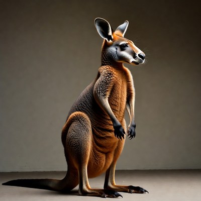 Standing red kangaroo