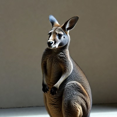 Wallaroo standing on plain background
