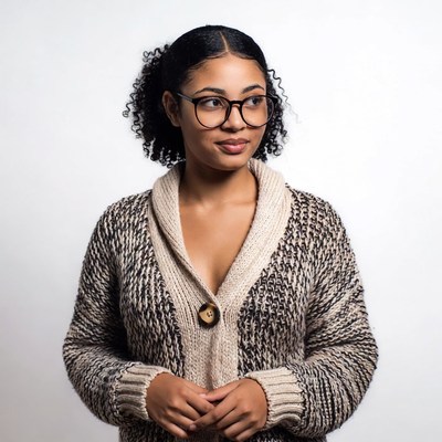 African-American woman in glasses smiling