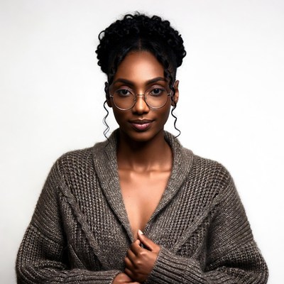 African-American woman in glasses smiling