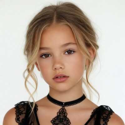 Girl with blonde hair and lace choker