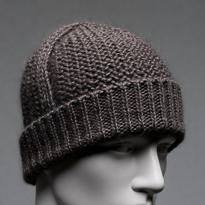 Gray Knit Beanie on Mannequin Head