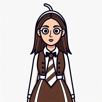 Anime girl in school uniform