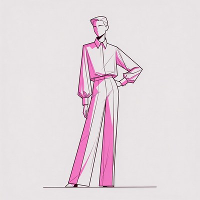 Man in wide-leg suit illustration