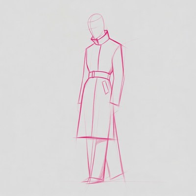 Man in trench coat sketch