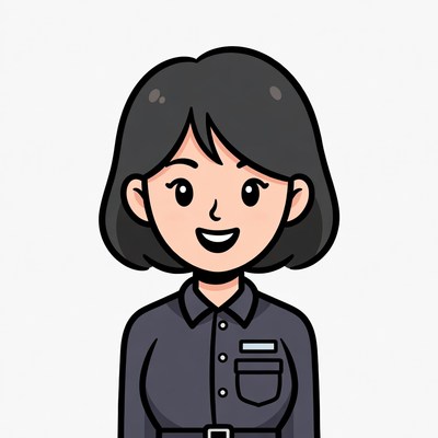 Smiling Asian woman in uniform