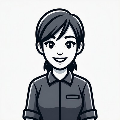 Smiling woman in collared shirt