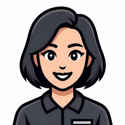 Smiling Asian woman cartoon avatar