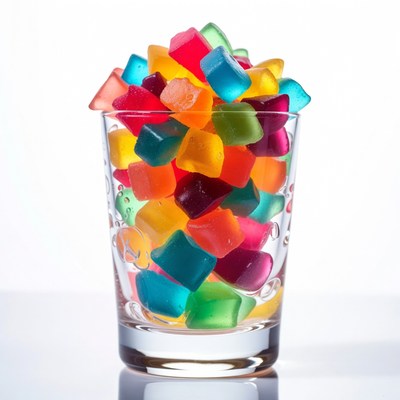 Colorful Jelly Candies in Glass