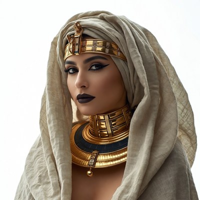 Egyptian woman in gold jewelry